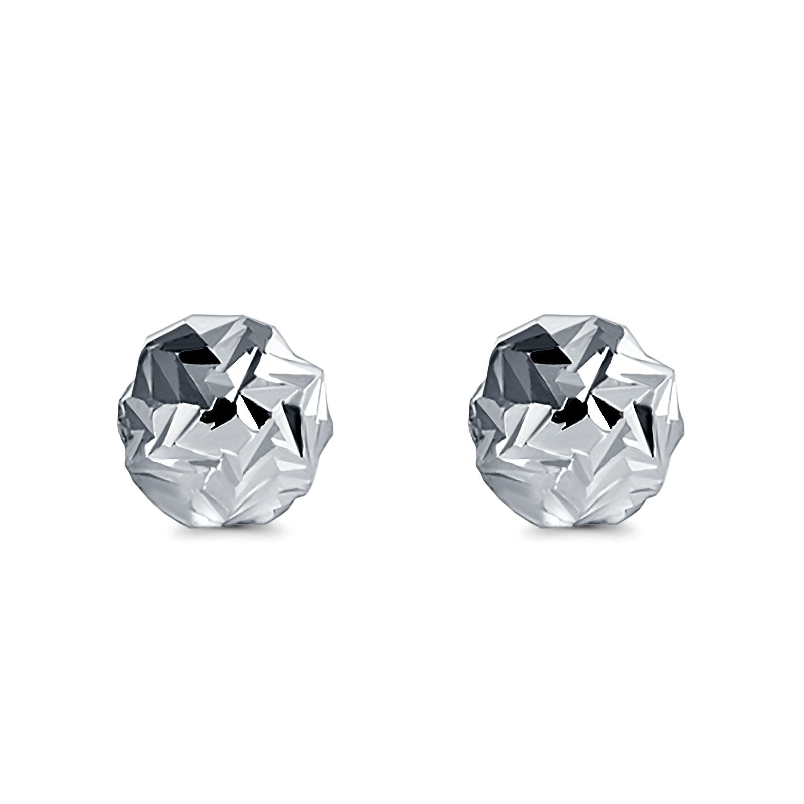 Faceted Half Ball Stud Earrings (14K) – Popular J